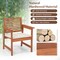 Costway Outdoor Dining Chair Patio Solid Wood Chairs with Comfortable Cushions